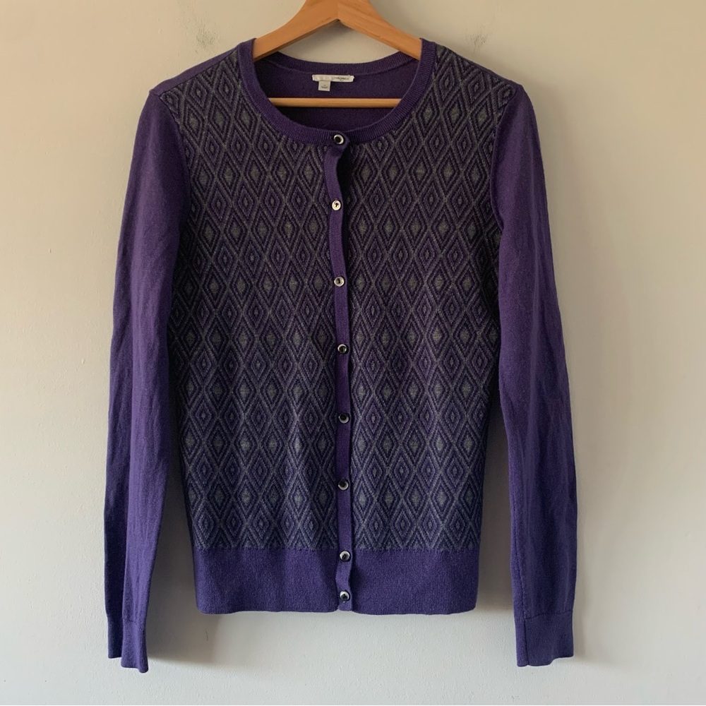 Halogen Wool Blend Preppy Academia Clueless Cher Horowitz Cardigan Sweater Sz M